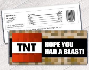 Set of 12 - TNT Hope You Had A Blast Personalized Candy Bar Wrappers - TNT Party Favors - #IDBB140