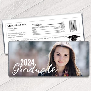 We Print - 2025 Graduate Candy Bar Wrappers - Personalized 2025 Graduation Chocolate Favors - High School - College Grad Favors - Set of 12