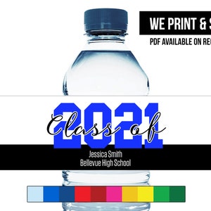 Class of 2025 Graduation Water Bottle Labels - Graduation Water Bottle Stickers - 2 x 8 Stickers for Water - Graduation Favors - Set of 10