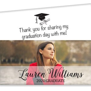 One Large Photo with First and Last Names Personalized Graduation Candy Bar Wrappers - Grad Party Favors - Photo Grad Favors - Set of 12