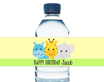 Safari Jungle Water Bottle Labels. Safari Theme Party Favors. Safari Water Bottle Stickers - Set of 10