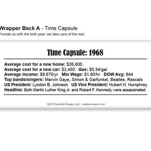 Vintage Dude Candy Bar Wrappers with Photo - Vintage Adult Milestone Favors 40th, 50th, 60th, 70th, 80th Any Age - Set of 12 Back A