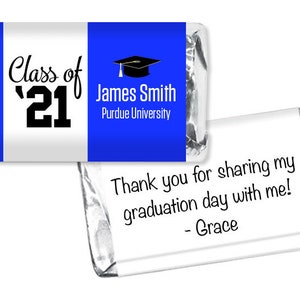 Class of '24 Mini Candy Bar Labels - Graduation Mini Candy Wrappers - Mini Candy Wrappers for Graduation - Class of 2024 Favors - Set of 42