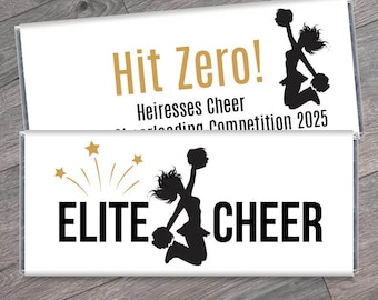 Personalized Elite Cheer Candy Bar Wrappers - Favors for Cheer Competition - Cheerleading Candy Bar Wrappers - Party Favors - Set of 12