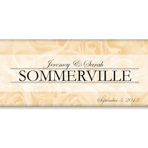 White Roses Wedding Personalized Candy Bar Wrappers - White Rose Wedding Favors - Set of 12