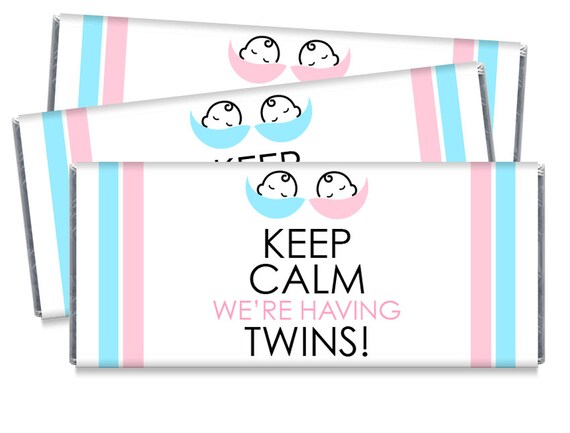 12 x Personalised Wrappers Chocolate Baby Shower Party Girl Boy Twins