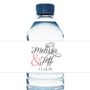 Wedding Script Personalized Wedding Water Bottle Labels - Water Bottle for Wedding Buffet - Wedding Water Bottle Stickers - Set of 10
