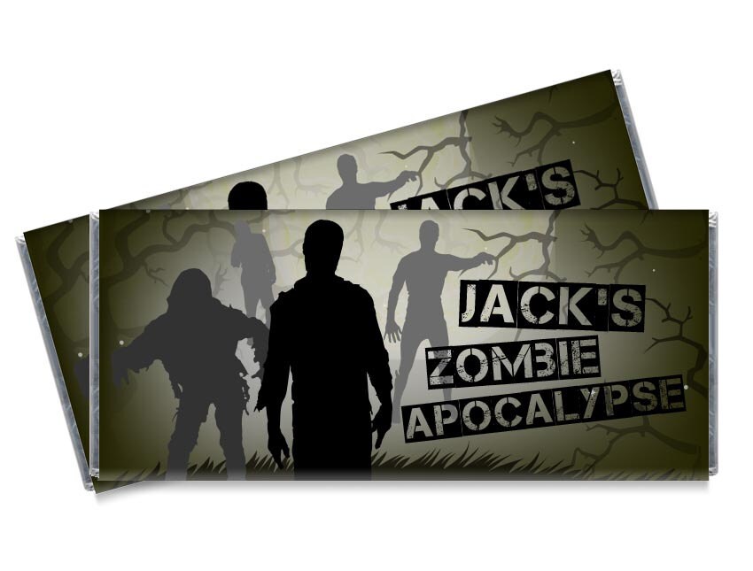 Zombie Apocalypse Candy Bar Wrappers Zombie Birthday Party - Etsy