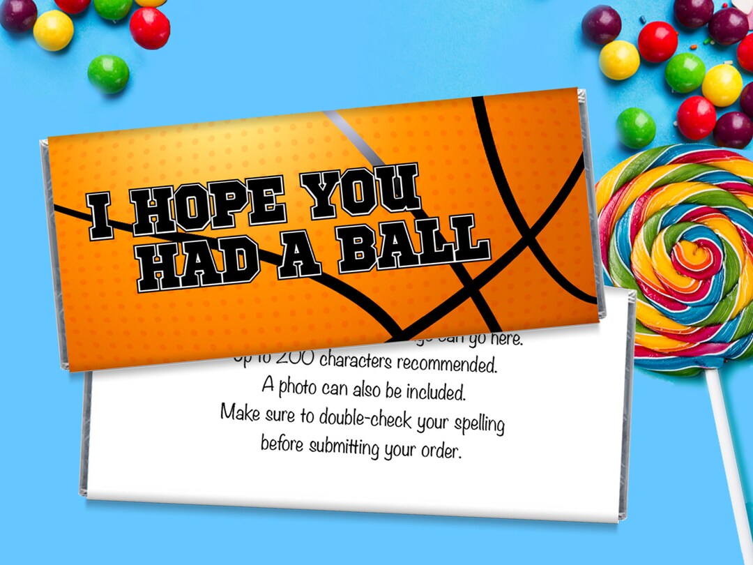 Basketball Personalized Candy Bar Wrappers Basketball Birthday Party ...