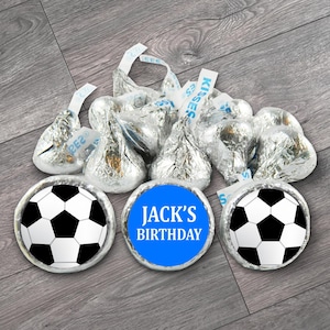 Set of 108 - Soccer Stickers for Hershey&#39;s Kisses. Soccer Birthday Party Kiss Labels. Buy more and save - #IDBB160