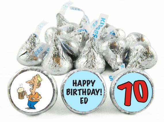 Old Man Beer Birthday Labels Hershey S Kisses Milestone Etsy