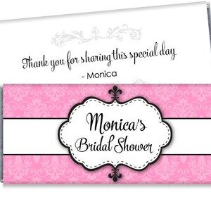 Paisley Personalized Bridal Shower Candy Bar Wrappers - Set of 12