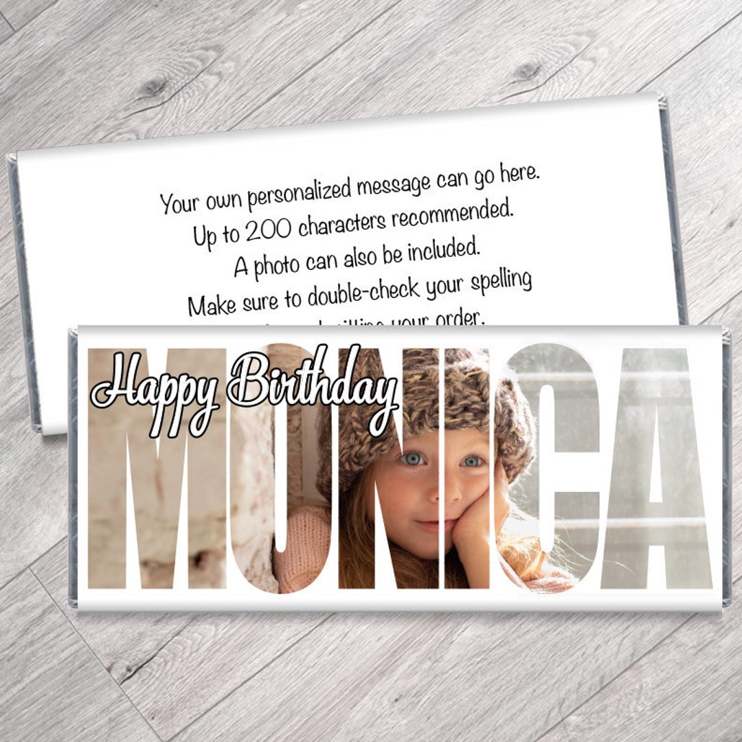 We Print - Girl Cutout Name With Photo Candy Bar Wrappers - Girls ...
