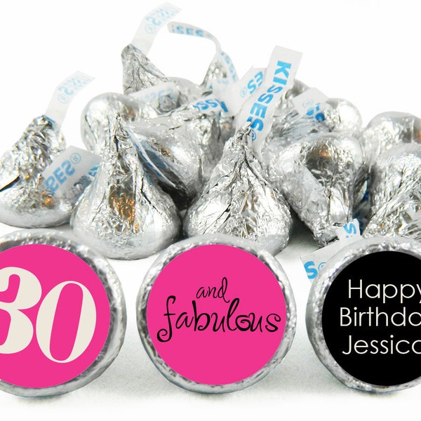 Fabulous Stickers for Hershey's Kisses, Reeses, Mints, Lollipops, and more. 30th, 40th, 50th, any age, and color. Set of 108