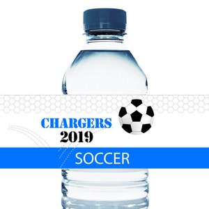 Personalised Soccer Party Water Bottle Labels - Katie J Design And