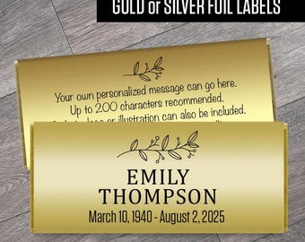 Personalized Memorial Hershey's Chocolate Labels - Celebration of Life Favors