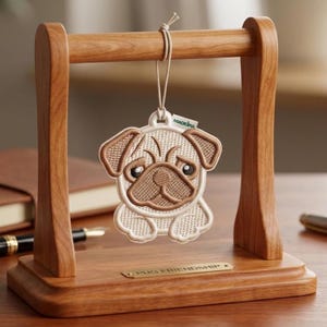 FSL Puppy Lace Embroidery Design: Dog Ornament, Earrings (4x4 Hoop)