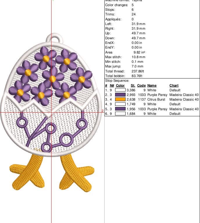 Floral Chick Easter Egg Machine Embroidery Design | Cracked Egg With ...