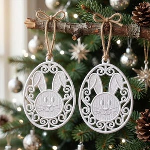 FSL elegant bloemen paasei borduurontwerp | Vrijstaand kanten ornament, oorbellen (4 x 4 ring)