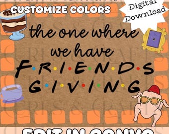 Maqueta para Friendsgiving / Banner de amigos / Maqueta de Acción de Gracias / Plantilla / Descarga instantánea / Papel marrón / Friendsgiving / Acción de Gracias