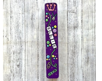 Personalized Mezuzah, Jewelry Bead Name Design, Jewish Gift for Baby Girl, Hebrew Naming, Bat Mitzvah, Teen Birthday