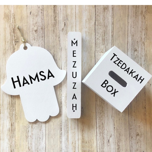 Hamsa Mezuzah Tzedakah Boxes, Judaica Gift Sets, Personalized Designs, Jewish Baby, Bar Bat Mitzvah, Engagement, Wedding, Birthday, Hanukkah