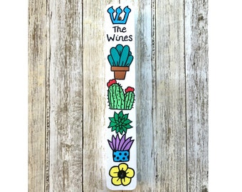 Mezuzah, Flower Pot, Succulent and Cactus Design, Modern Wood Scroll Case