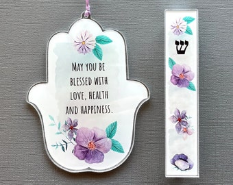 Hamsa and Mezuzah, Blessing, Jewish Gift for Baby Naming, Housewarming, Engagement, Wedding, Mother's Day