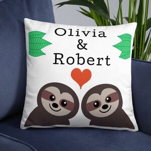 Sloth Valentine Pillow | Sloth Gift Couple | Sloth Wedding Gift | Sloth Engagement | Sloth Anniversary | Sloth Girlfriend | Sloth Boyfriend