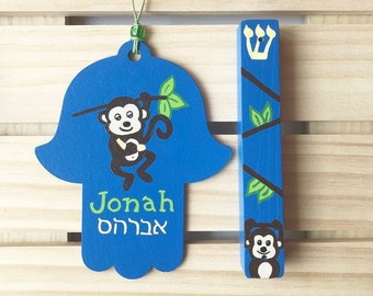 Personalized Hamsa,Florally Ornamented Boho Sign Address Tags