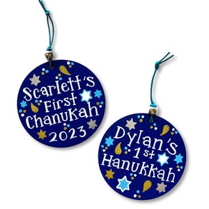 Personalized Hanukkah Ornament, 2023 Custom Chanukah Decor, 1st Birthday Jewish Baby Gift, Holidays Host Gift, Small Gifts Kids image 10