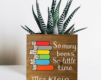Buch Stapel Übertopf, Buch Liebhaber Geschenk