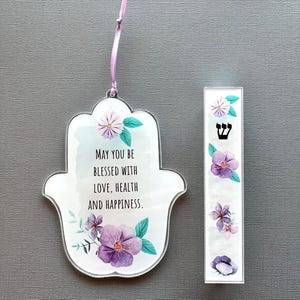 Hamsa and Mezuzah, Blessing, Jewish Gift for Baby Naming, Housewarming, Engagement, Wedding