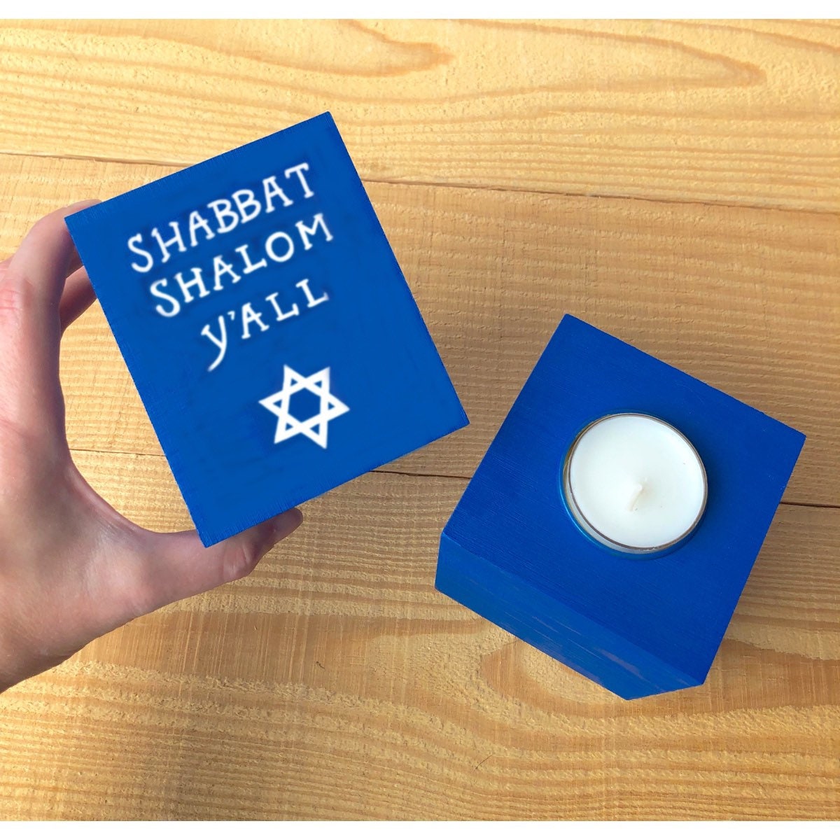 Shabbat Candle Holders Shabbat Shalom Tealight Candlesticks Etsy