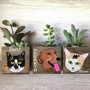 Pet Portrait Planter Custom Dog Cat Lover Gift Dog Cat Mom Dad Mother's Day, Father's Day Pet Loss Memorial image 8