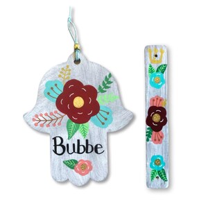 Hamsa Mezuzah, Jewish Gift for Bubbe, Nana, Grandma, Savta, Hanukkah Gift for Jewish Mom Father&#39;s Day, Jewish Baby Naming Gift