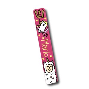 Unicorn Llama Mezuzah - Jewish Baby Naming Gift - Housewarming Gift - Painted Wood Mezuzah - Children&#39;s Judaica - Kids Mezuzah - Brit Milah