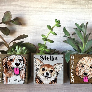 Mini Pet Portrait Planter, Mother's Day, Father's Day Gift, custom Cat Dog box, Personalized Pet Loss Memorial image 6