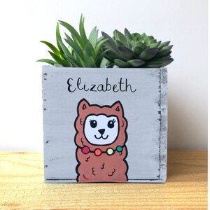 Llama Succulent Planter - Llama Gift for Her - Mama LLama - Personalized Llama - Cute Garden Gift for Girl - Coworker Desk Accessory