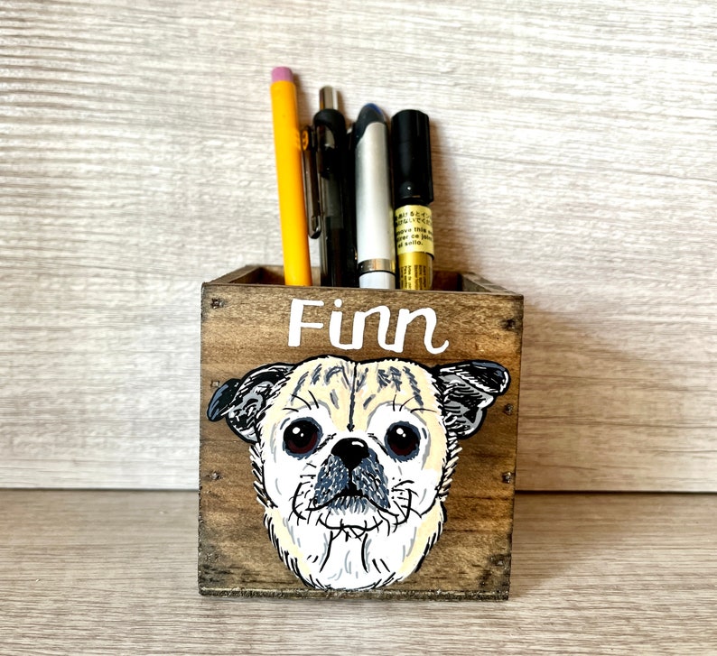 Mini Pet Portrait Planter, Mother's Day, Father's Day Gift, custom Cat Dog box, Personalized Pet Loss Memorial image 7