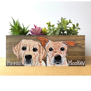Personalized Pet Planter - Hand Painted Dog and Cat Portraits