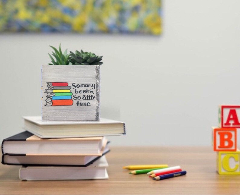 Book Planter So Many Books Reading Lover Gift Gift for image 6