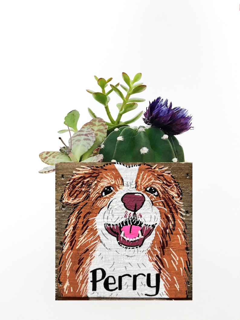 Pet Portrait Planter Custom Dog Cat Lover Gift Dog Cat Mom Dad Mother's Day, Father's Day Pet Loss Memorial image 9