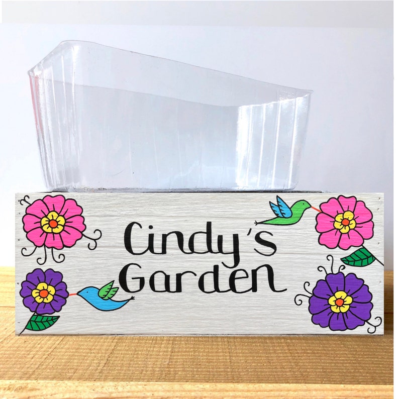 Personalized Gift, Hummingbird Planter, Succulent Planter, Decorative Bin, Custom Name Planter, Gift for Her, Garden Gift image 2