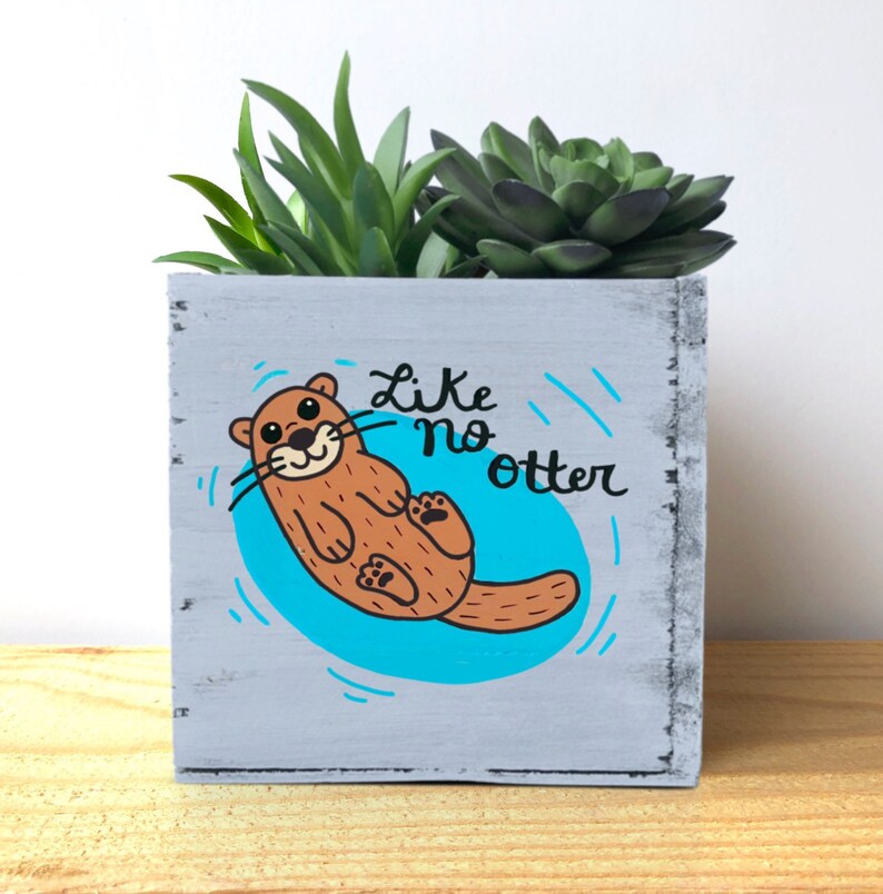 Otter Planter Box Personalized Otter Gift Otter Gift for | Etsy