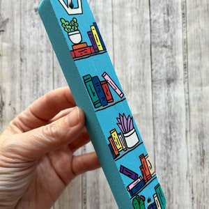 Bookshelf Mezuzah, Hand Painted Scroll Case, Jewish Gift, Housewarming, Guest Room, Baby Naming, Wedding image 2