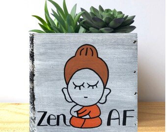 Buddha Box, Buddha Succulent Planter, Cute Planter Pot, Zen AF, Gift for Yogi, Meditation, Cute Funny Buddha, Namaste, Yoga