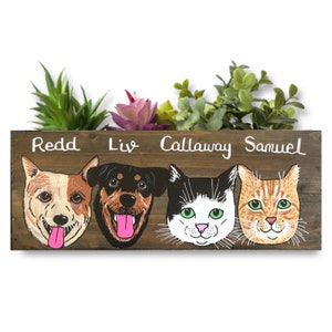 Custom Cat Portrait Planter Cat Dad Gift Personalized Cat Mom Gift Cat Succulent Planter Fur Baby Gift image 3