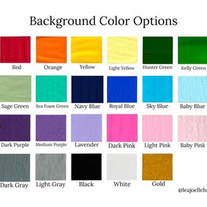 a collection of 16 different background color options, including various shades of red, orange, yellow, green, blue, purple, and more.