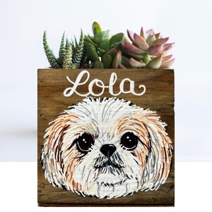 Pet Portrait Planter Custom Dog Cat Lover Gift Dog Cat Mom Dad Mother's Day, Father's Day Pet Loss Memorial image 10